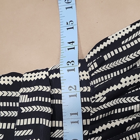 Parker "Molly" Strapless Black & Ivory Geo Print Dress, Size Tag Removed. - Picture 8 of 13